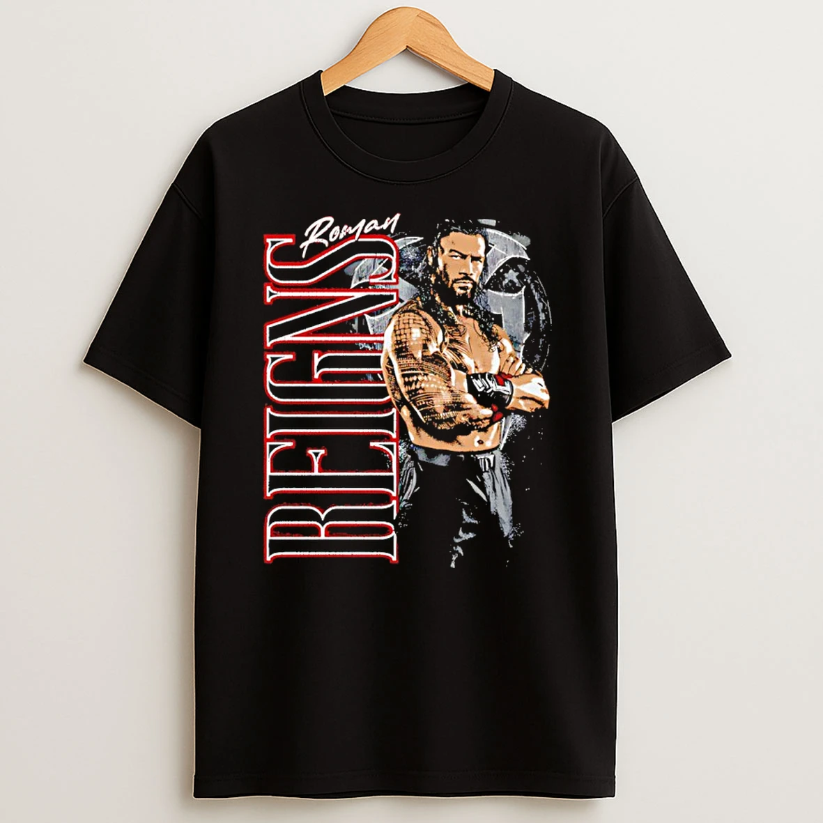 Roman Reigns Wwe Pose Vertical Name Vintage Shirts
