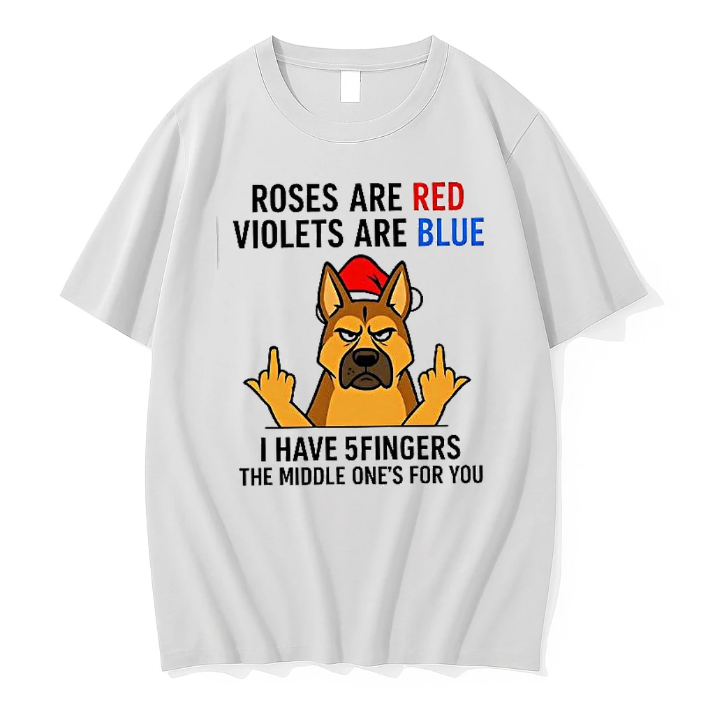 Roses Are Red Violets Are Blue I Have 5fingers The Middle Ones For You German Shepherd Woman Shirts