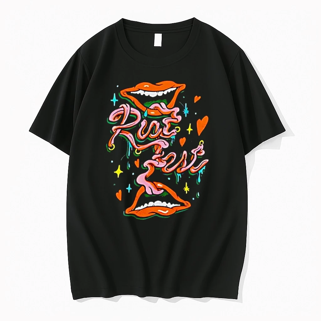 Rude Girl Groovy Melting Tongue Surreal Art Smile Mouth Shirts