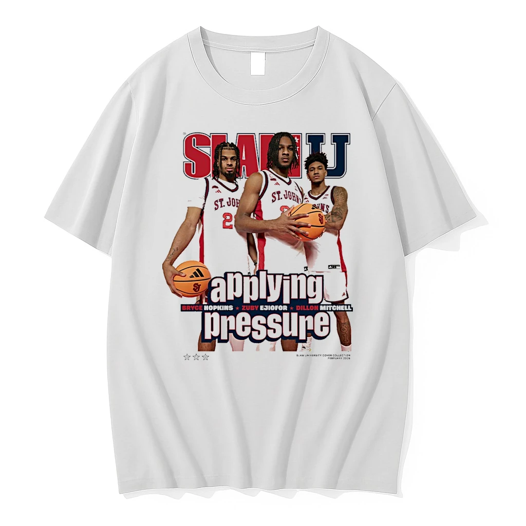 Slam Cover St Johns Mbb Applying Pressure Bryce Hopkins Zuby Ejiofor And Dillon Mitchell Shirts