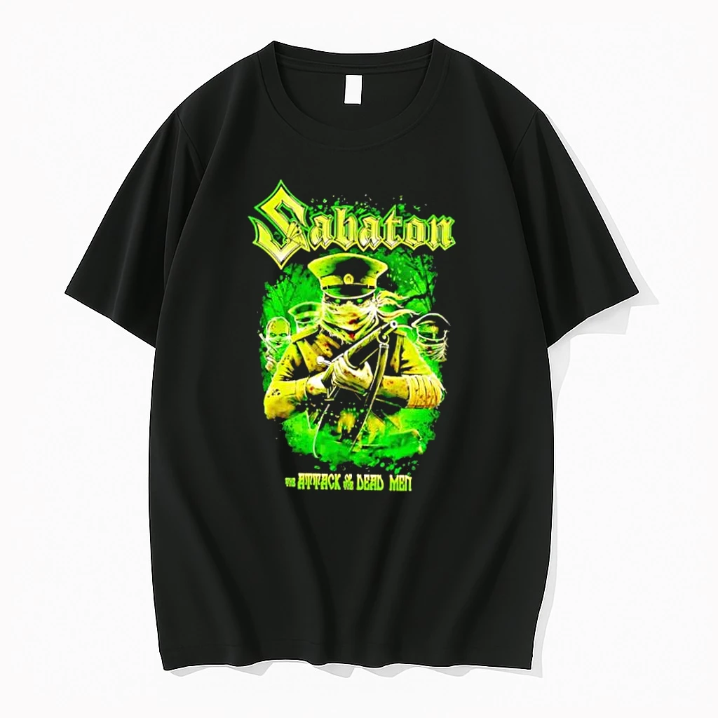 Sabaton The Attack Of The Dead Men Green Soldier Graphic Shirts