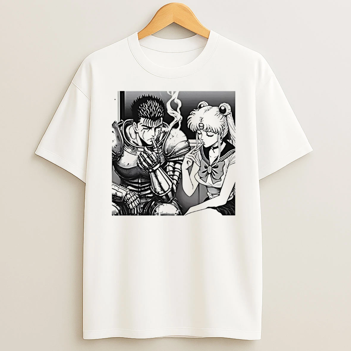 Sailor Moon X Berserk Smoking Anime Graphic Shirts