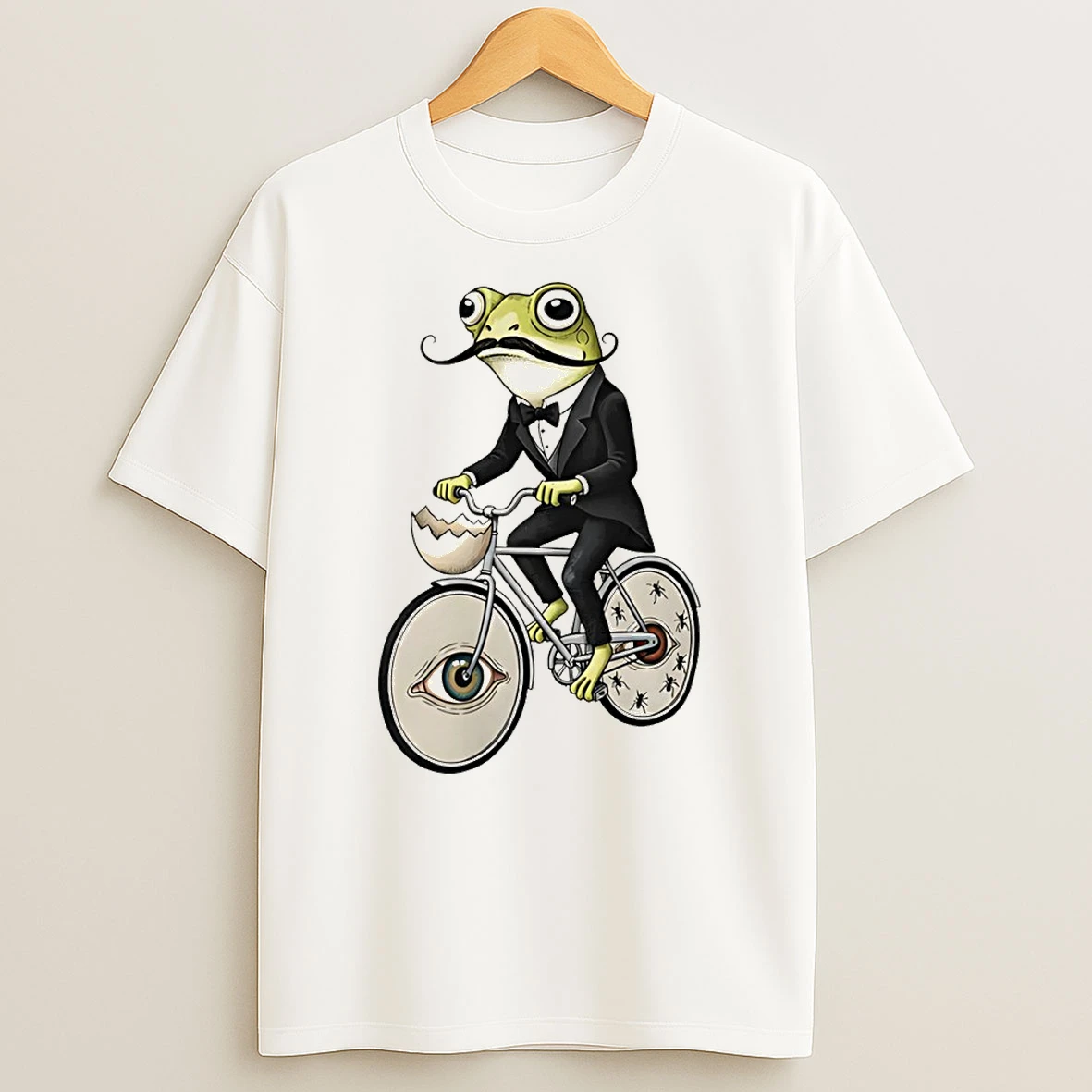 Salvador Dali Inspired Frog On Bicycle Shirts