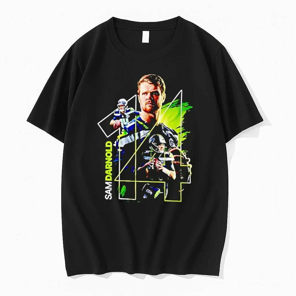 Sam Darnold Number 14 Seattle Football Quarterback Action Shirts