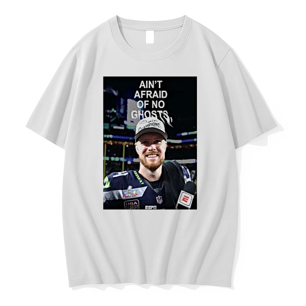 Sam Darnold Seahawks 2026 Super Bowl Lix Champion Aint Afraid Of No Ghosts Shirts
