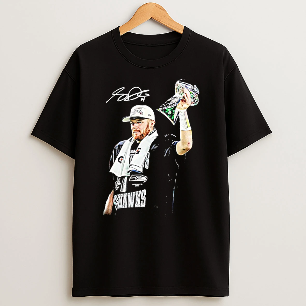 Sam Darnold Seattle Seahawks Job Finished Trophy Siganture Shirts