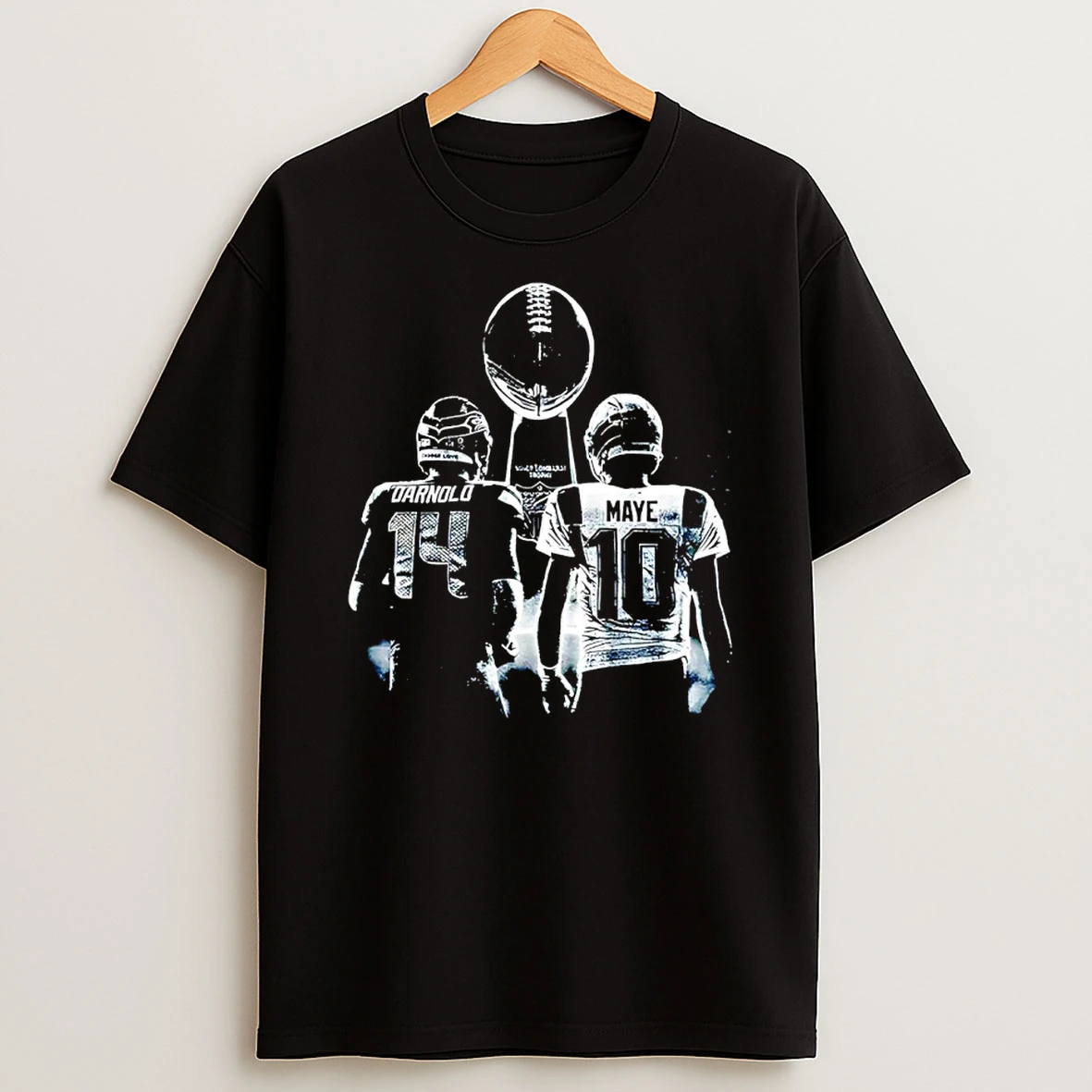 Sam Darnold And Drake Maye New England And Seattle Football Trophy Shirts