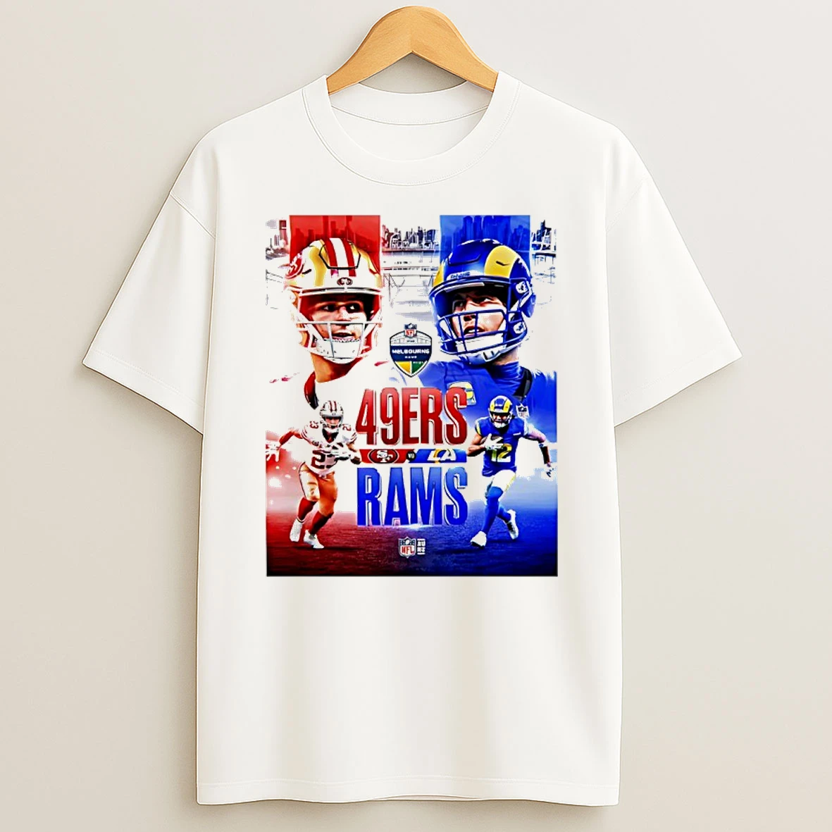 San Francisco 49ers Vs Los Angeles Rams Nfl 2026 Melbourne Game International Match Shirts