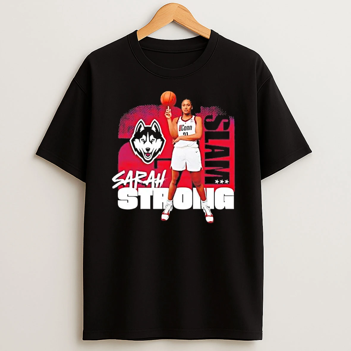 Sarah Strong 21 Slam Portrait Uconn Huskies Tee Shirts