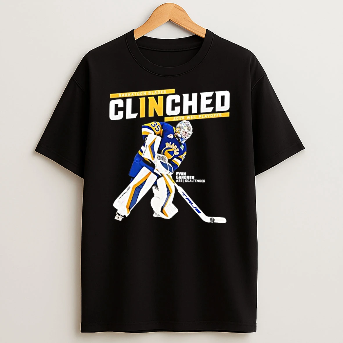 Saskatoon Blades Clinched 2026 Whl Playoffs Evan Gardner Shirts