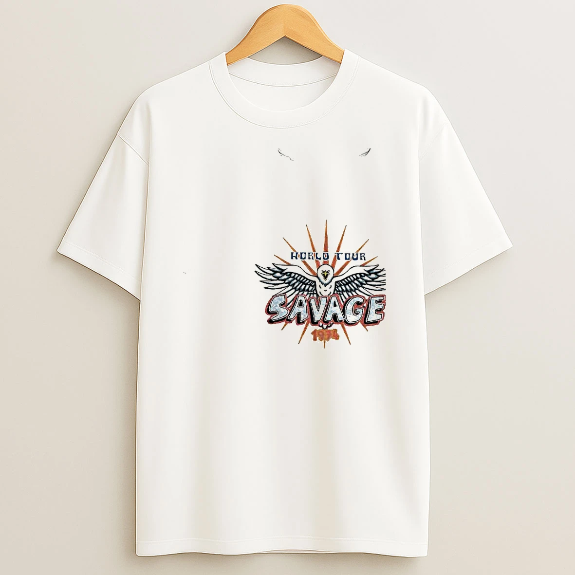 Savage World Tour 1974 Vintage Pink Logo Woman Shirts