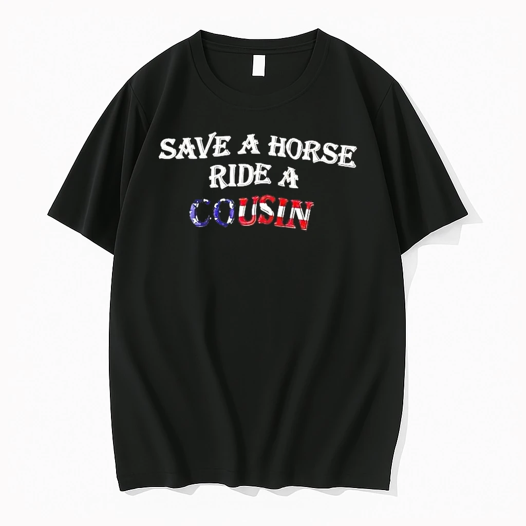 Save A Horse Ride A Cousin American Flag Tee Shirts