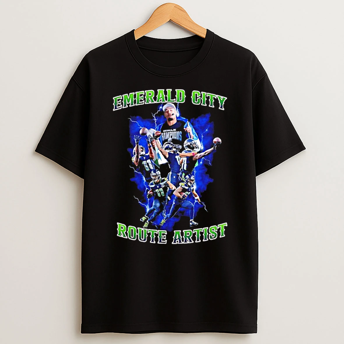 Seahawks 2025 World Champions Emerald City Route Artist Shirts
