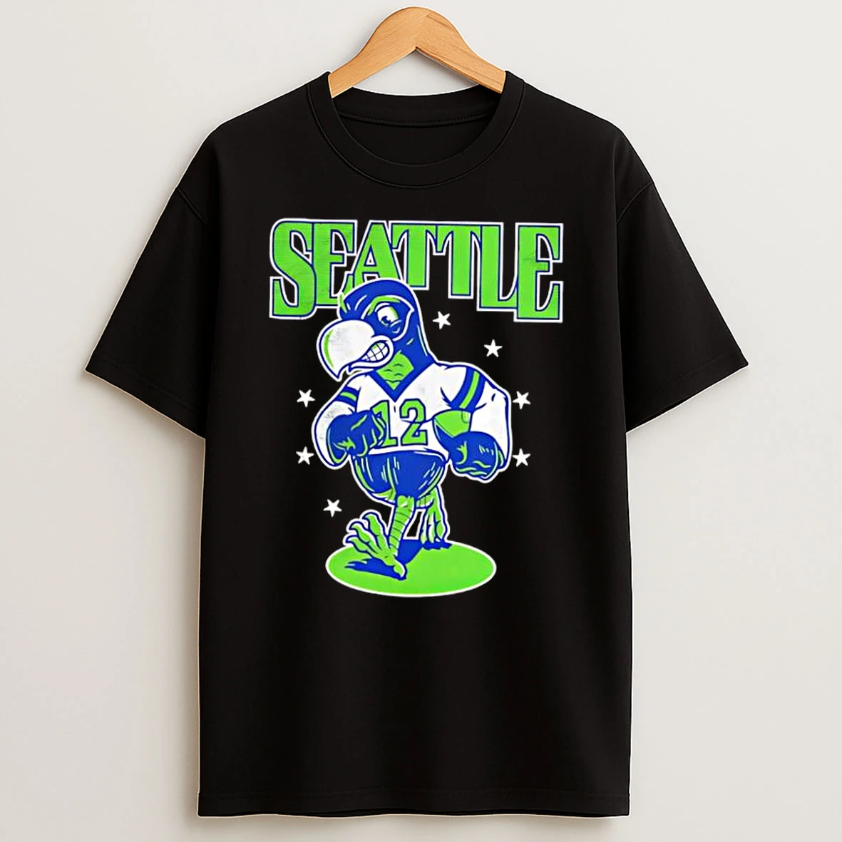 Seattle 12 Angry Osprey Bird Mascot Stars Athletic Style Shirts