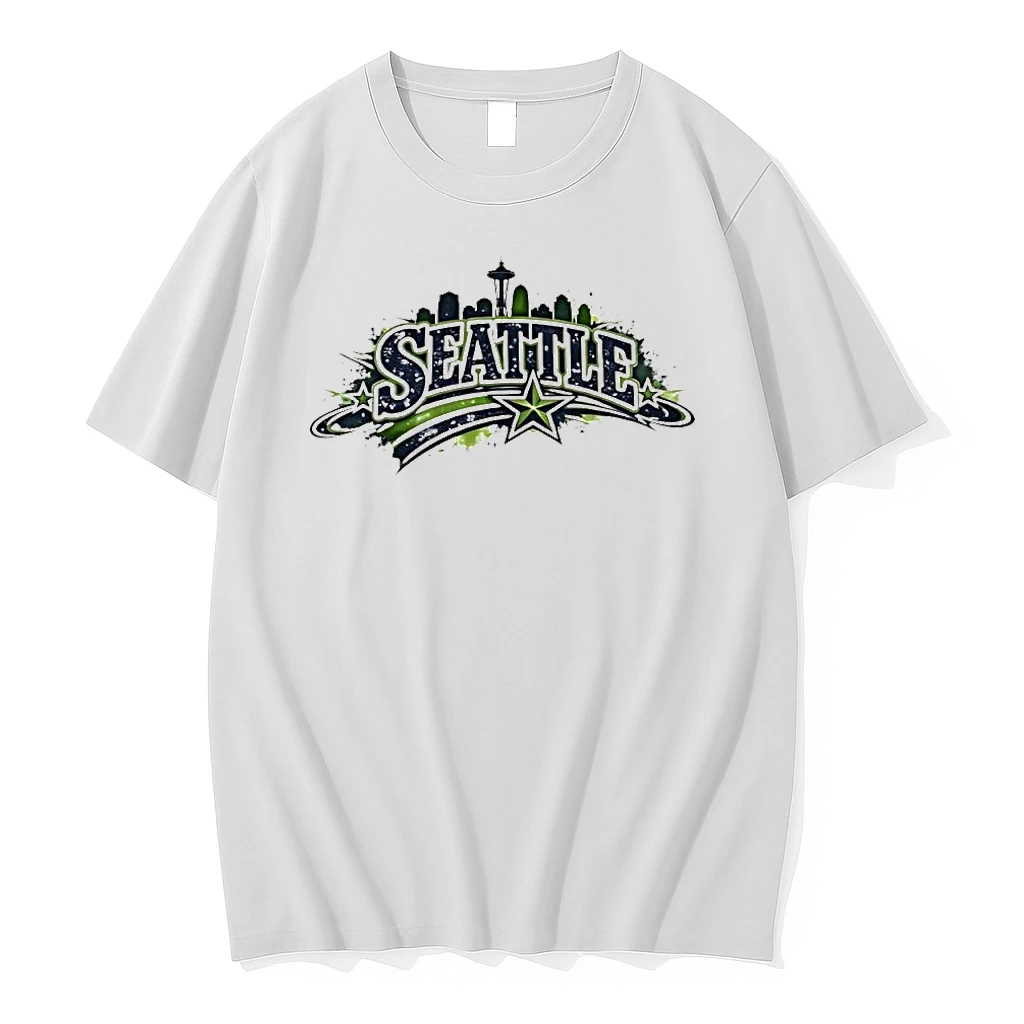 Seattle City Skyline Space Needle Splatter Art Star Shirts