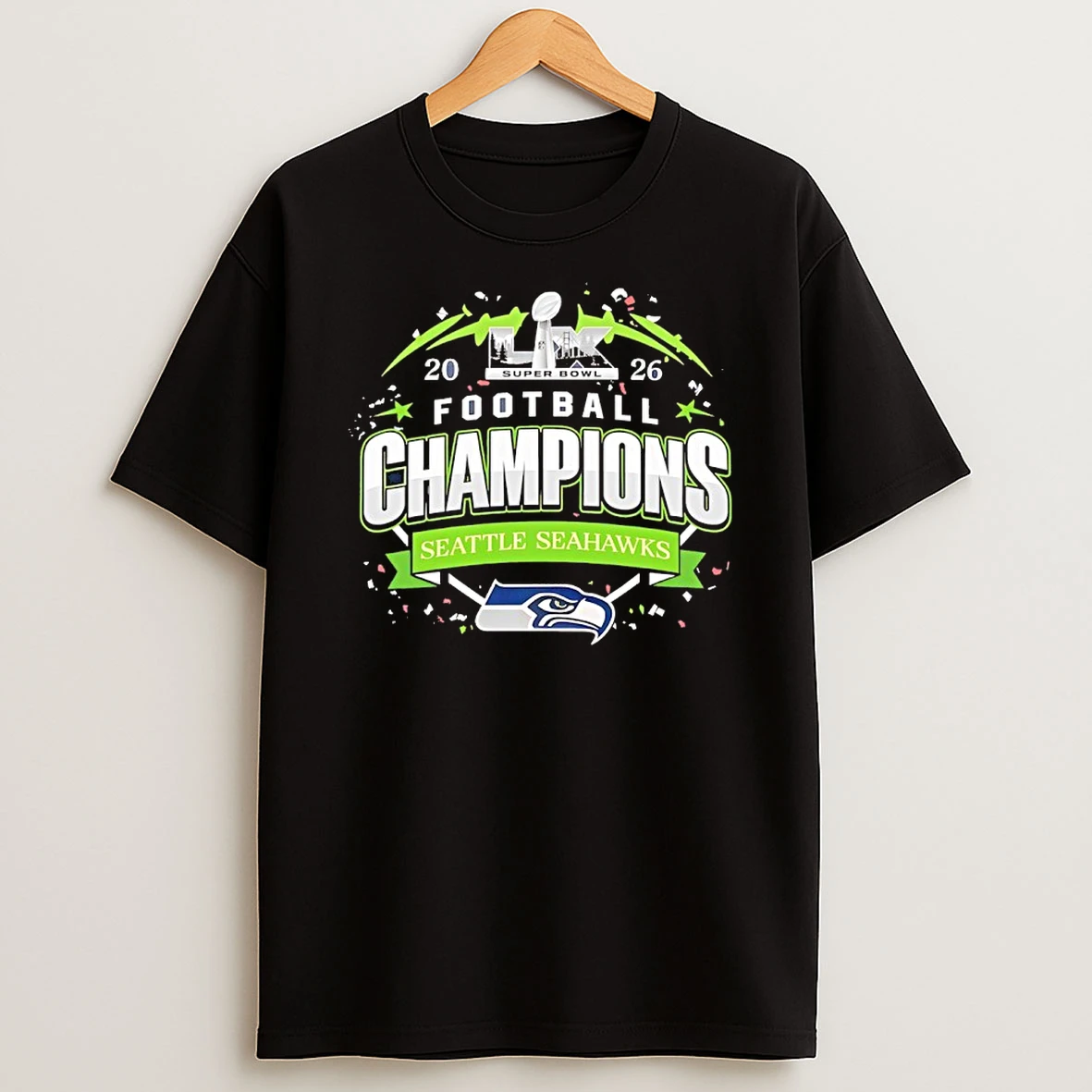 Seattle Football 2026 Super Bowl Lx Champions Shirts