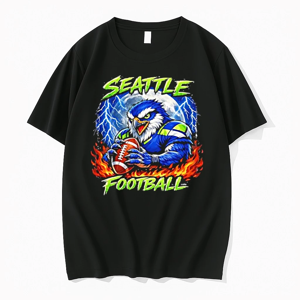 Seattle Football Fierce Eagle Full Moon Lightning Fire Shirts