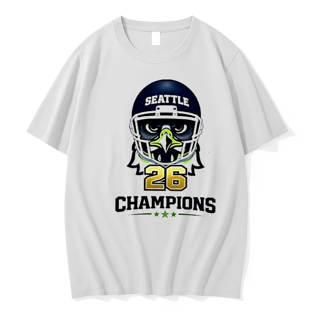 Seattle Helmet Bird Head 26 Champions Three Stars Football Shirts
