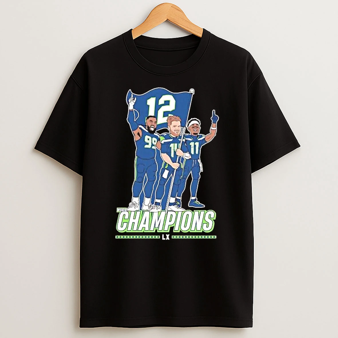 Seattle Seahawks 12 Flag Plant Champions Super Bowl Lx Shirts
