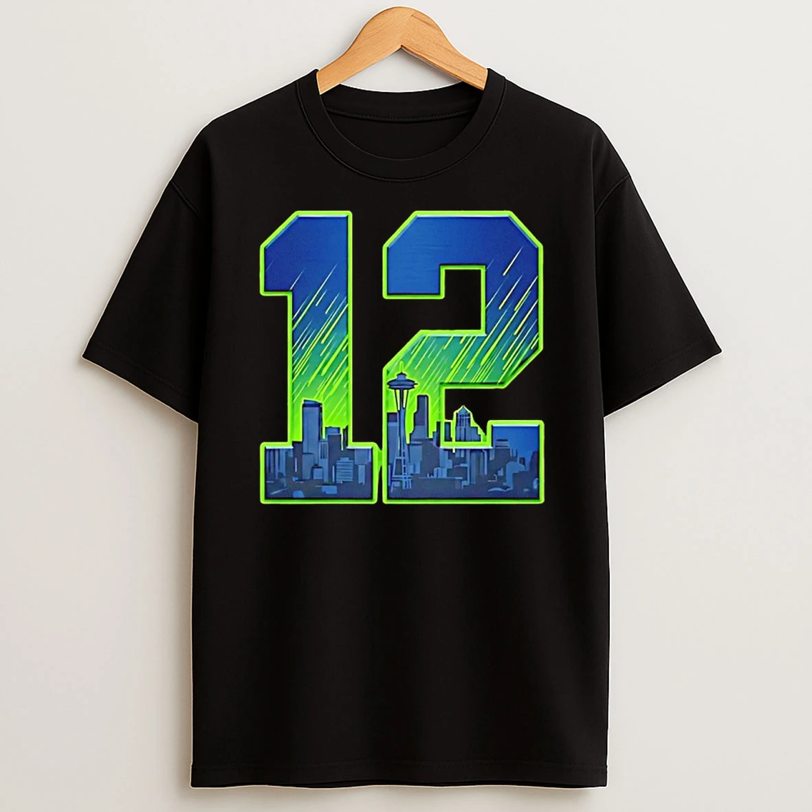 Seattle Seahawks 12 Skyline Graphic Shirts