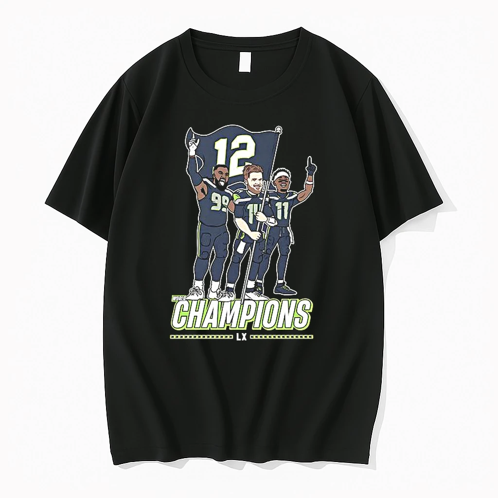 Seattle Seahawks 2025 Nfc Super Bowl Lx Champions Flag Plant Woman Shirts