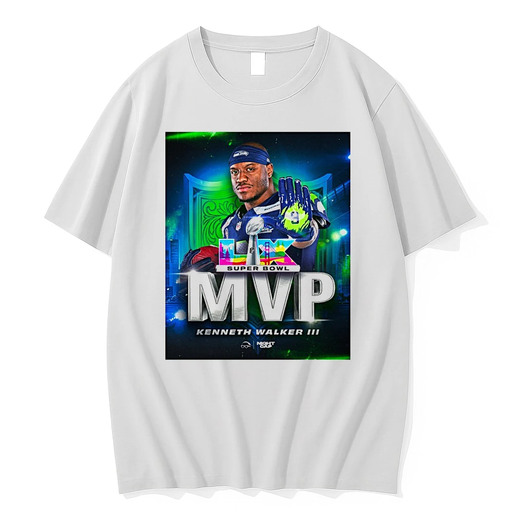 Seattle Seahawks 2025 Nfl Kenneth Walker Mvp Super Bowl Lx Trophy Home Shirts