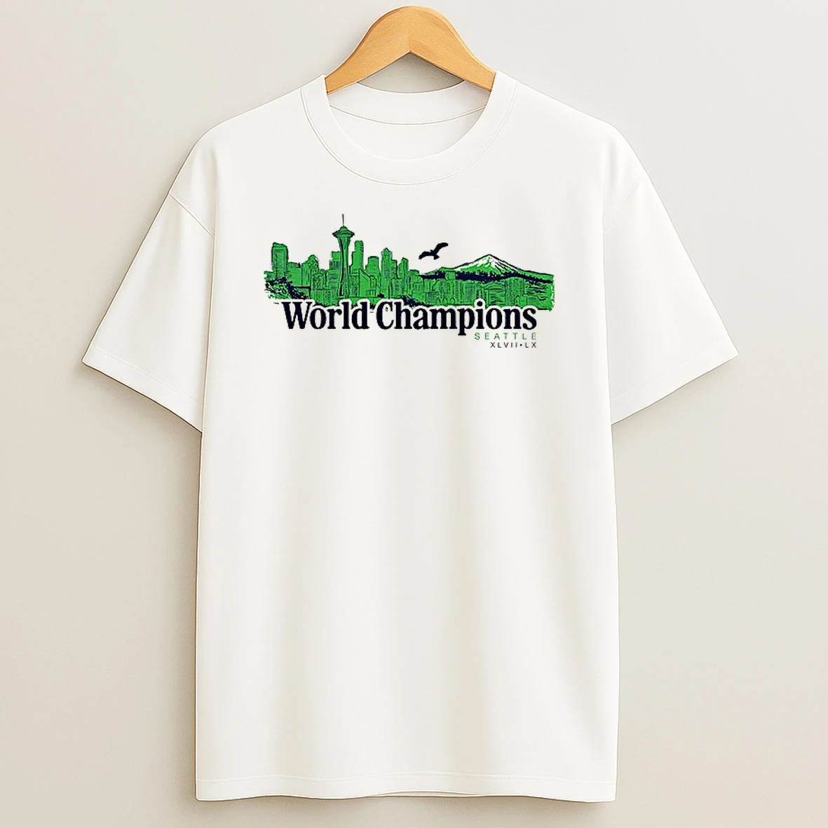 Seattle Seahawks 2025 Nfl Super Bowl Lx World Champions Skyline Woman Shirts
