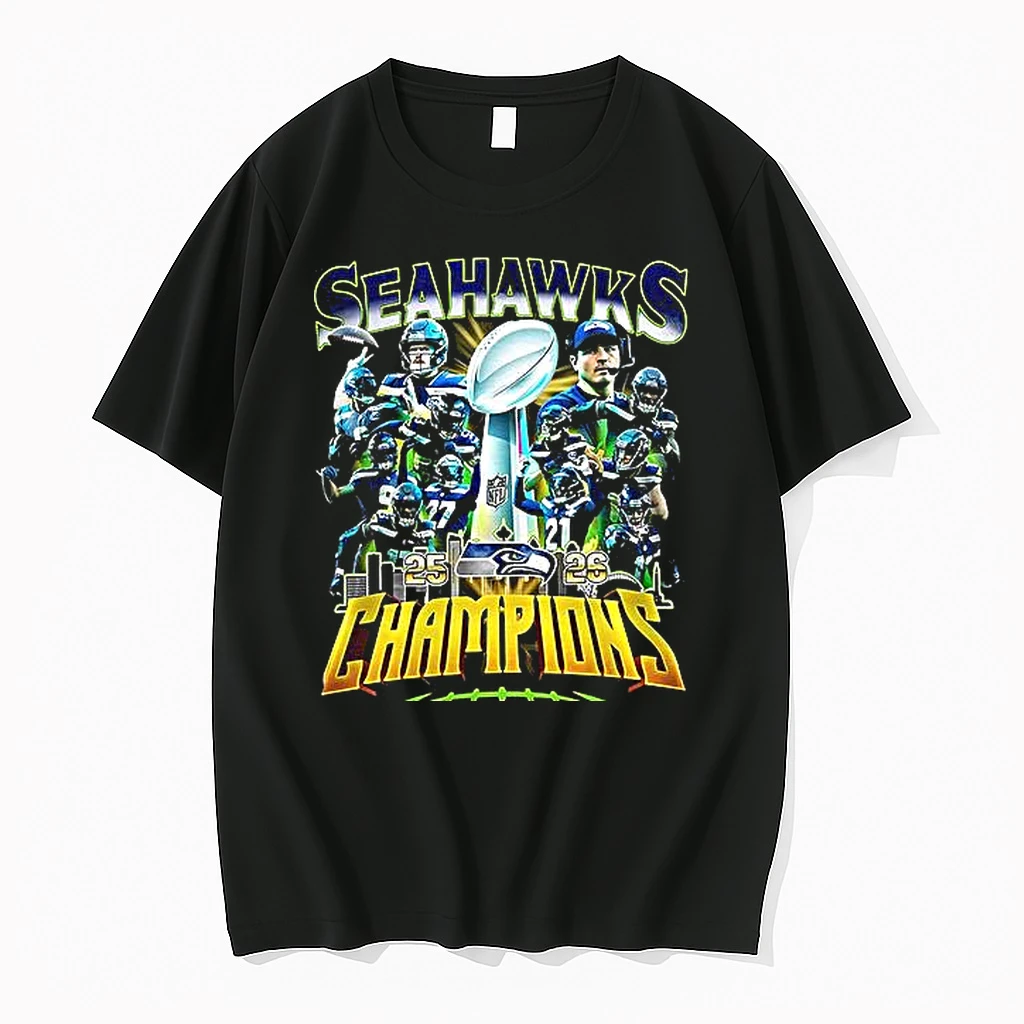 Seattle Seahawks 2026 Superbowl Champions Signature Woman Shirts