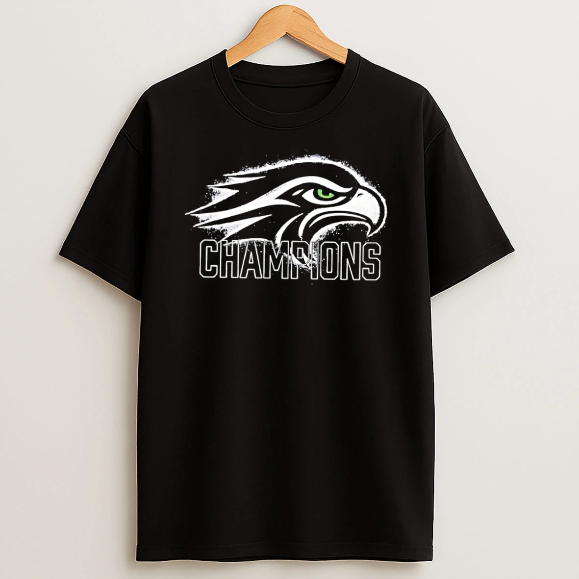 Seattle Seahawks Bird Logo Champions White Grunge Style Shirts
