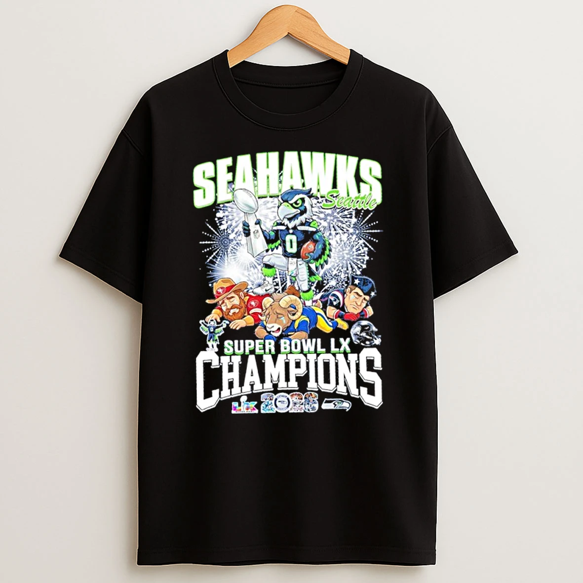 Seattle Seahawks Mascot Beat Teams Super Bowl Lx Champions Shirts