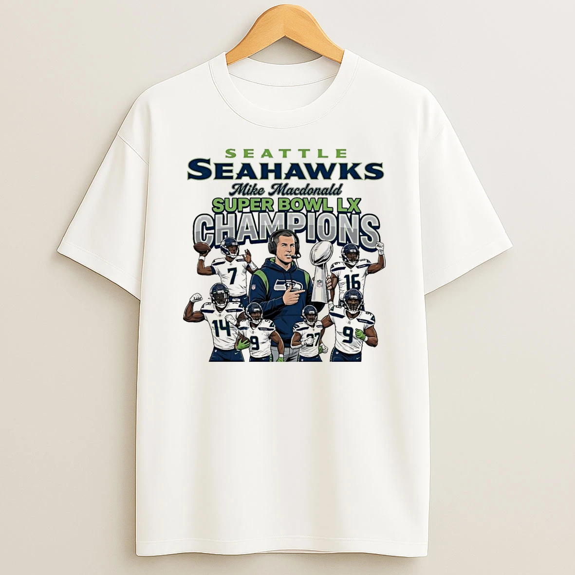 Seattle Seahawks Mike Macdonald Super Bowl Lx Champions Championship Coach And Players Painting Shirts