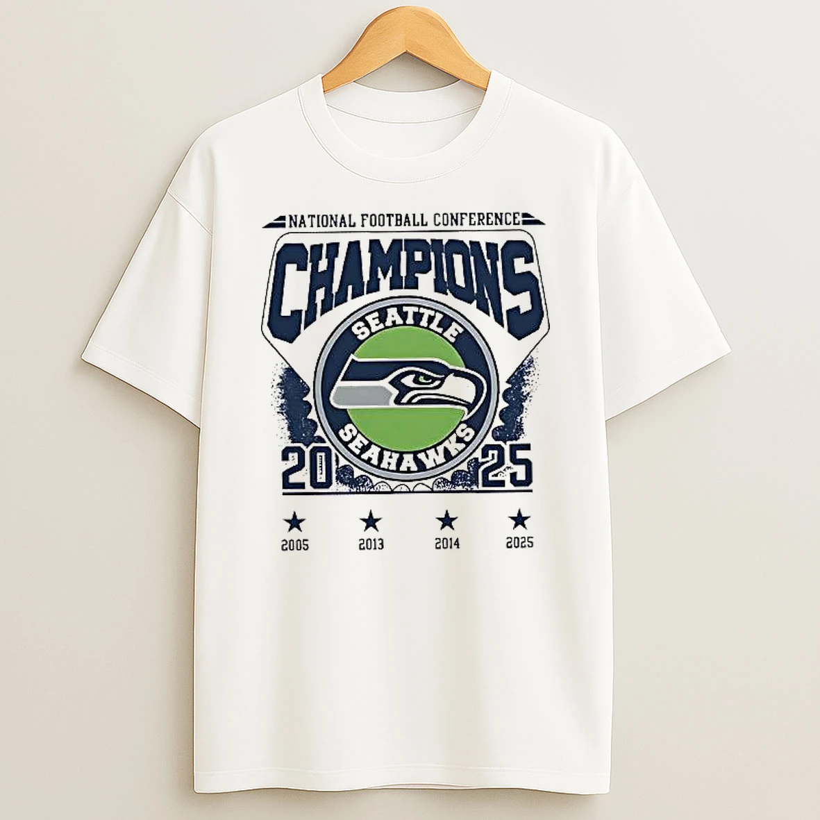 Seattle Seahawks Nfc 2025 Super Bowl Lx Champions Logo Woman Shirts
