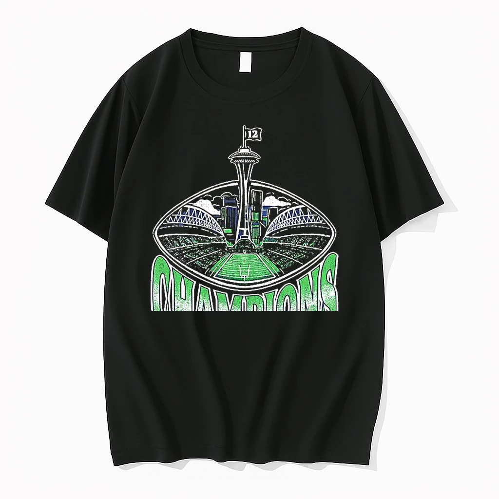 Seattle Seahawks Nfl 2025 Super Bowl Lx World Champions Lumen Field Stadium Woman Shirts