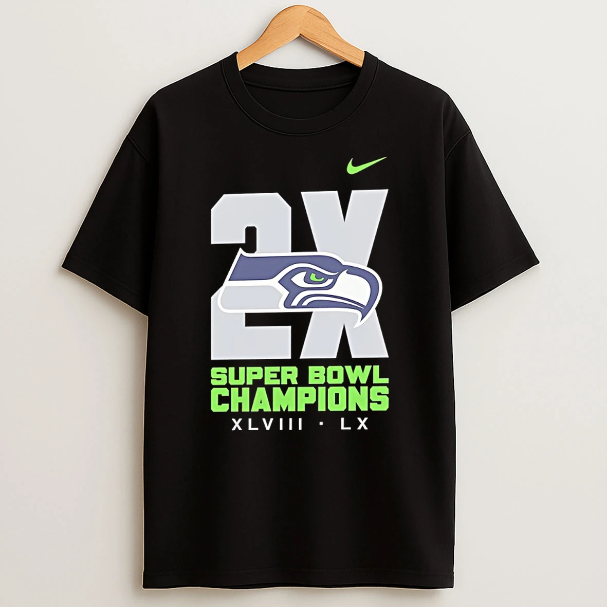 Seattle Seahawks Nike Two Time Super Bowl Champions Multi Champs Shirts