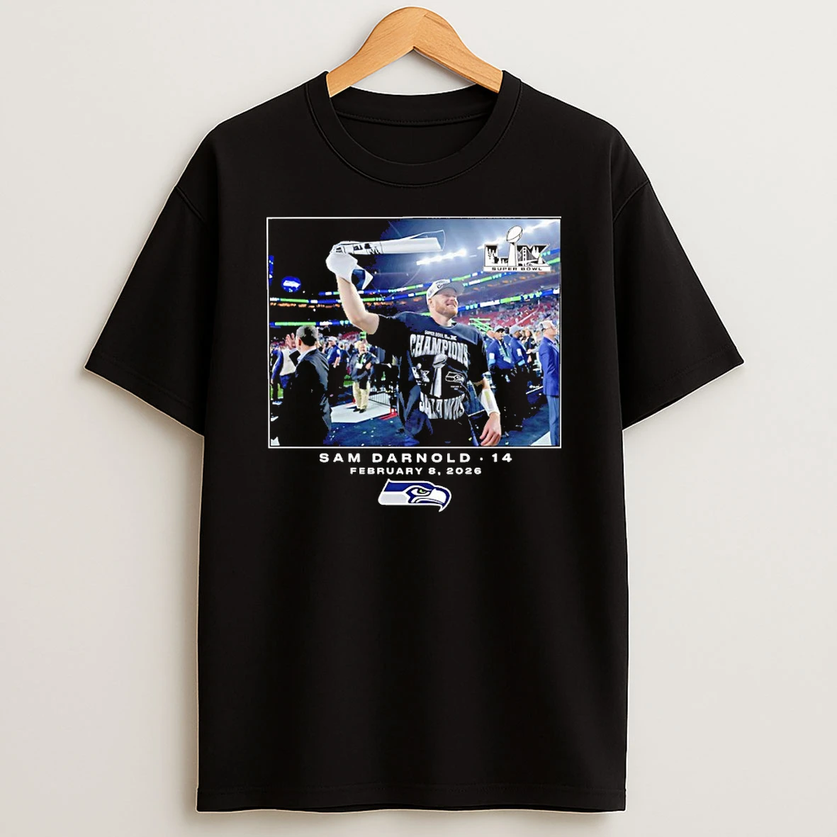 Seattle Seahawks Sam Darnold Nfl Flash Features Super Bowl Lx Shirts