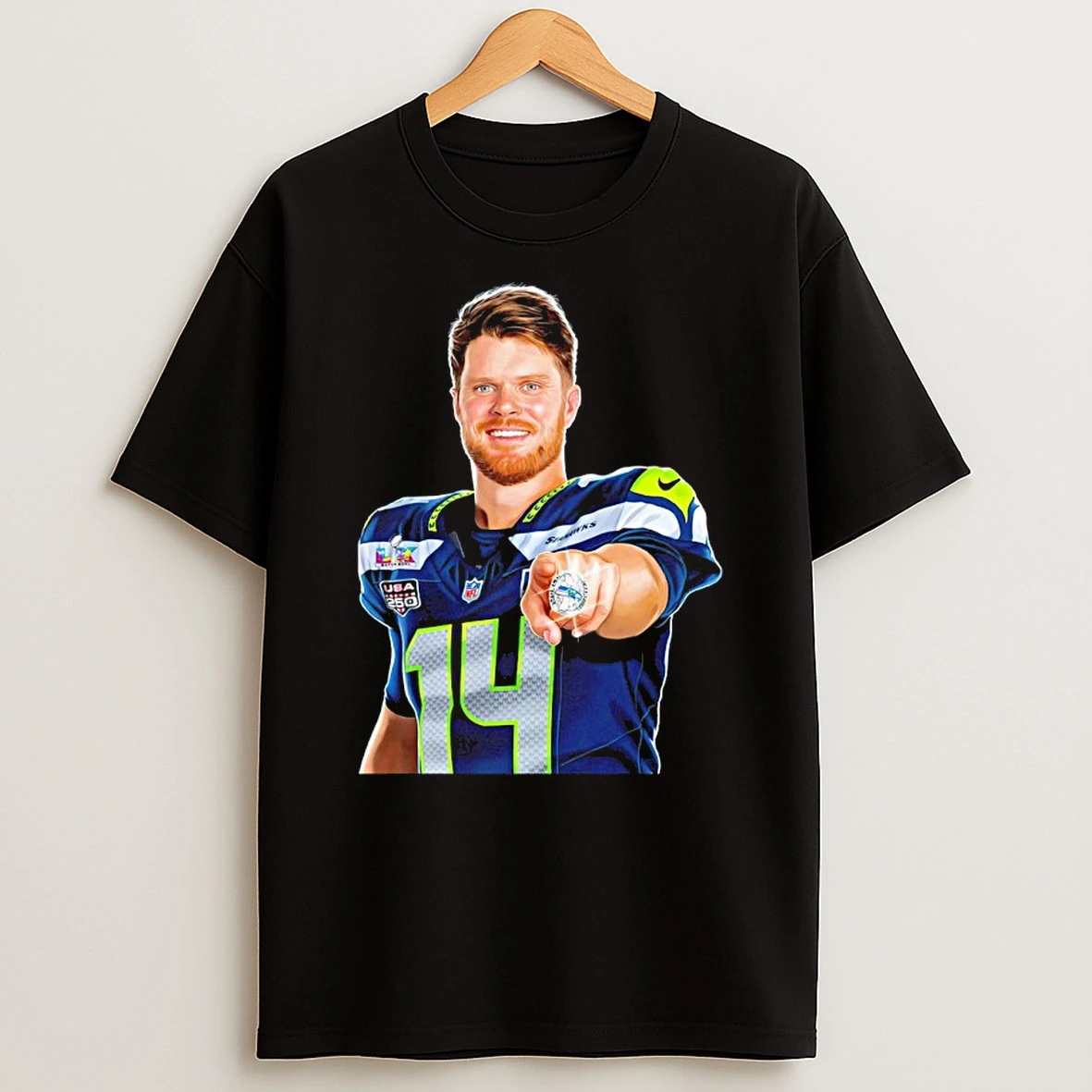 Seattle Seahawks Sam Darnold With Diamond Ring Champions Shirts