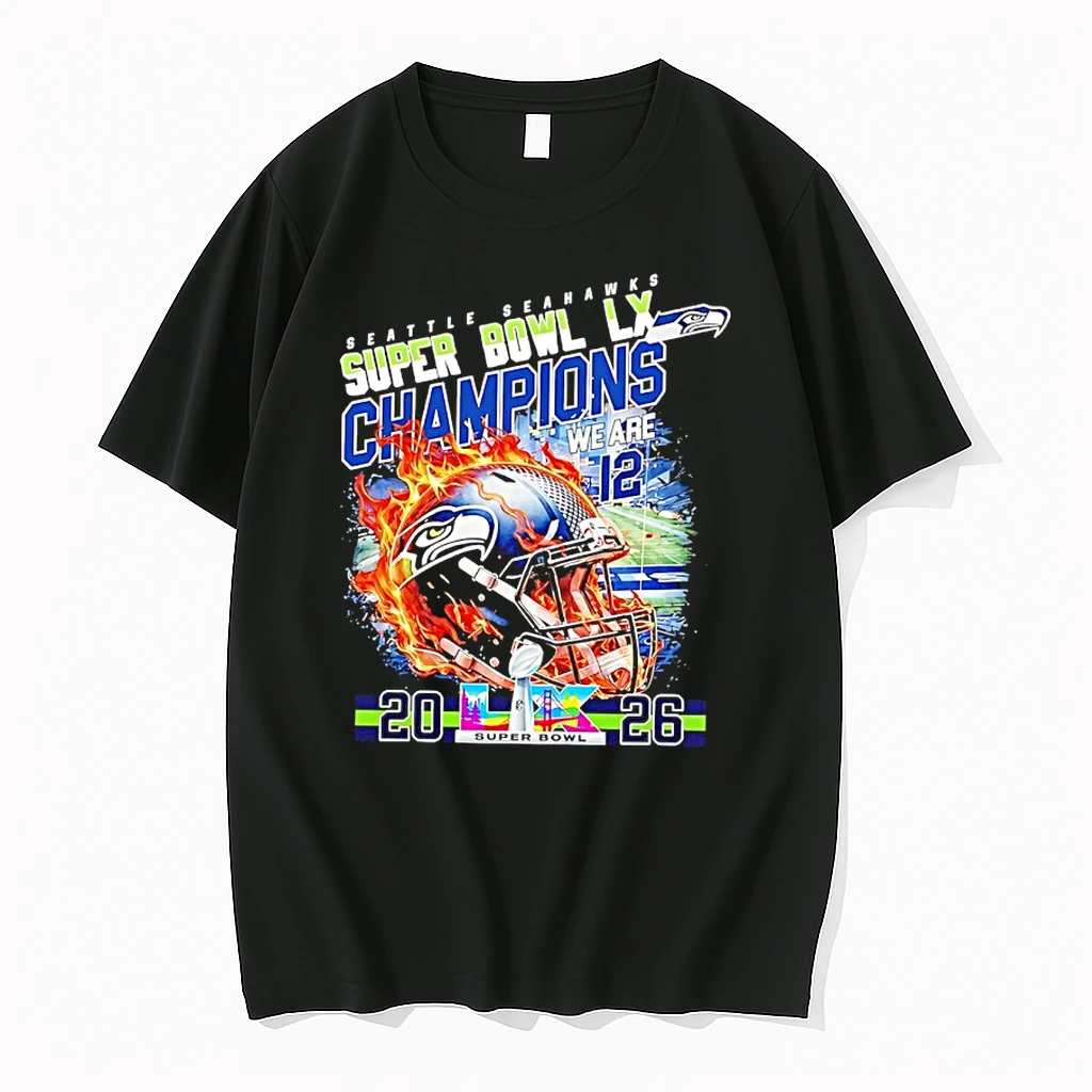 Seattle Seahawks Super Bowl 2026 Champions We Are 12 Helmet Shirts