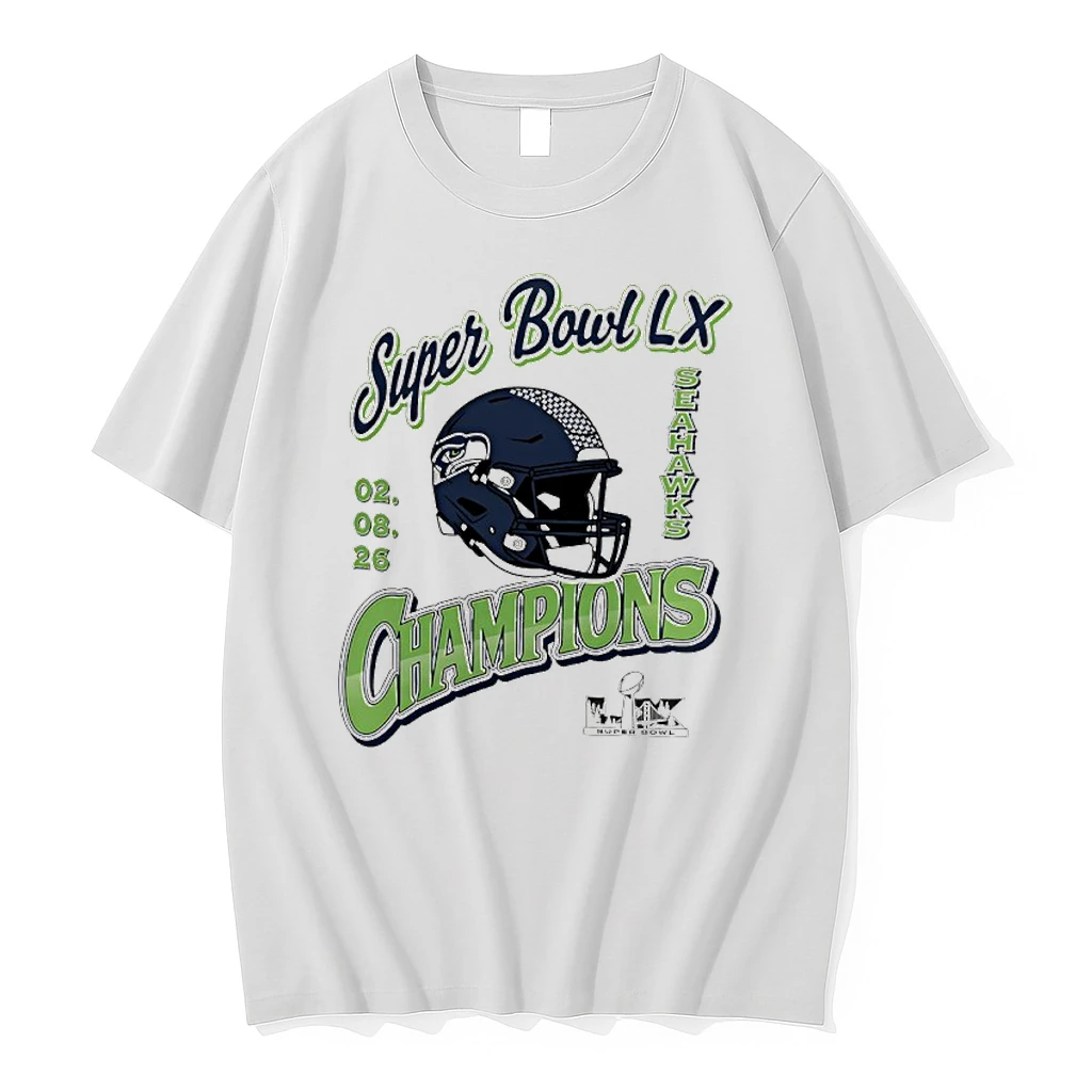 Seattle Seahawks Super Bowl Lx 3 Time Champions Helmet Shirts