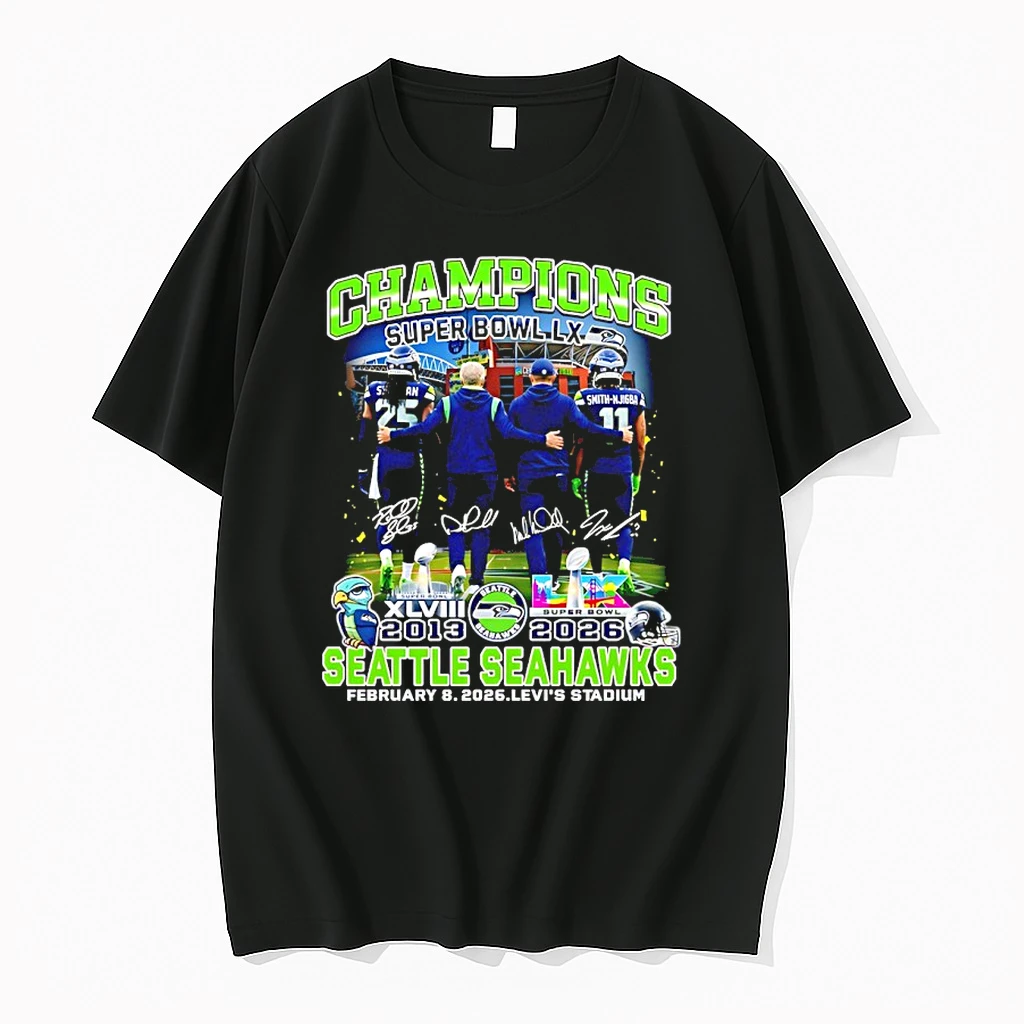 Seattle Seahawks Super Bowl Lx Champions 2013 2025 Signatures Shirts
