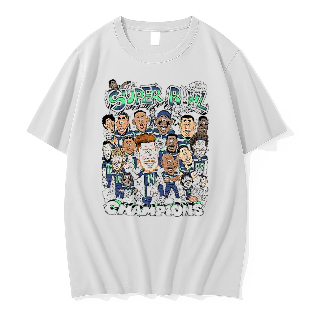 Seattle Seahawks Super Bowl Lx Champions 2026 Football Player Caricature Woman Shirts