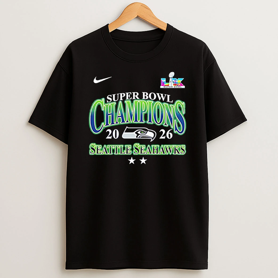 Seattle Seahawks Super Bowl Lx Champions 2026 Green Neon Style Shirts