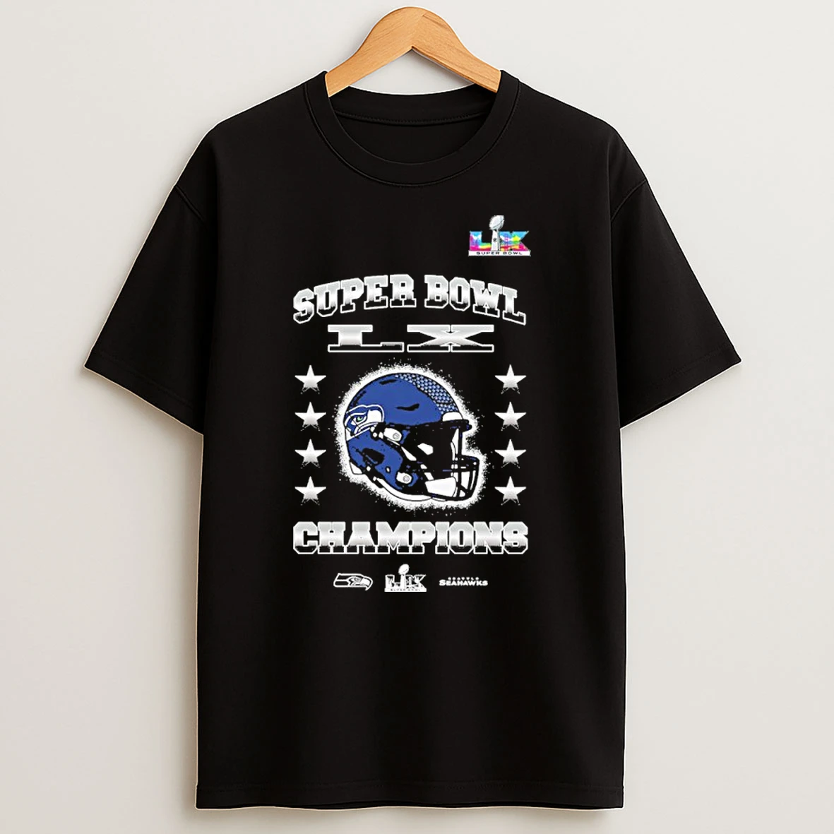 Seattle Seahawks Super Bowl Lx Champions Helmet Shirts