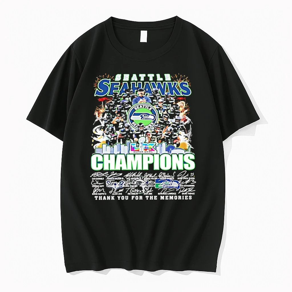 Seattle Seahawks Super Bowl Lx Champions Thank You For The Memories Signatures Shirts