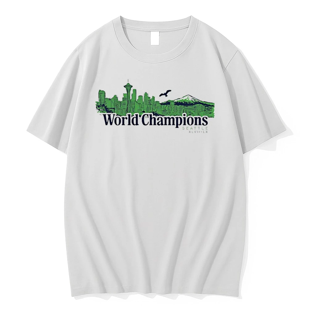 Seattle Seahawks Super Bowl Lx World Champions City Skyline Shirts