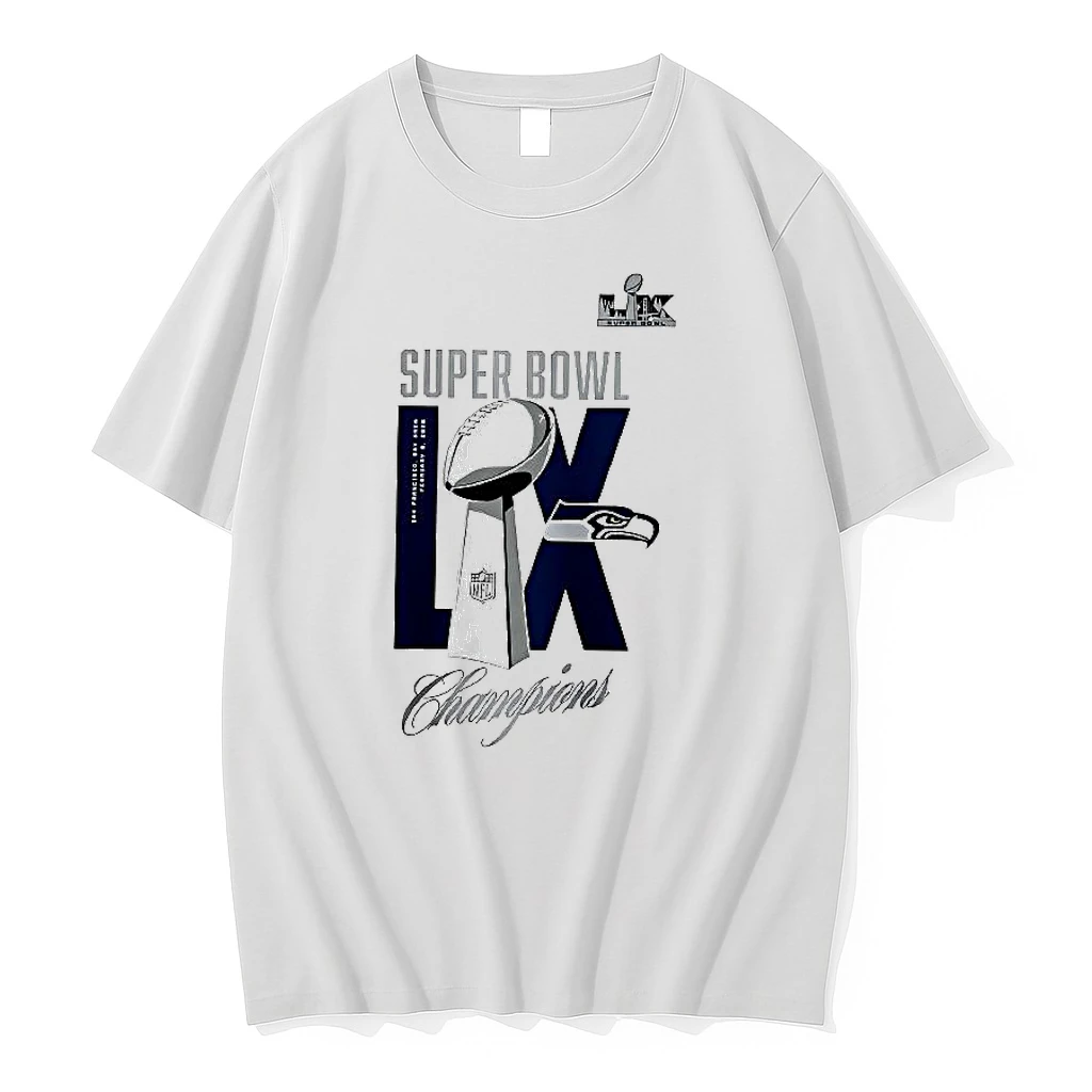 Seattle Seahawks Trophy Super Bowl Lx Champions Woman Shirts