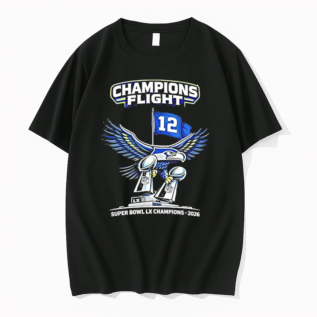 Seattle Seahawks Champions Flight Super Bowl Lx Champions Tee Shirts