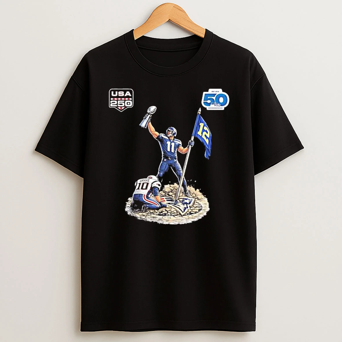 Seattle Seahawks Plant The Flag Usa 250 Years Player Shirts