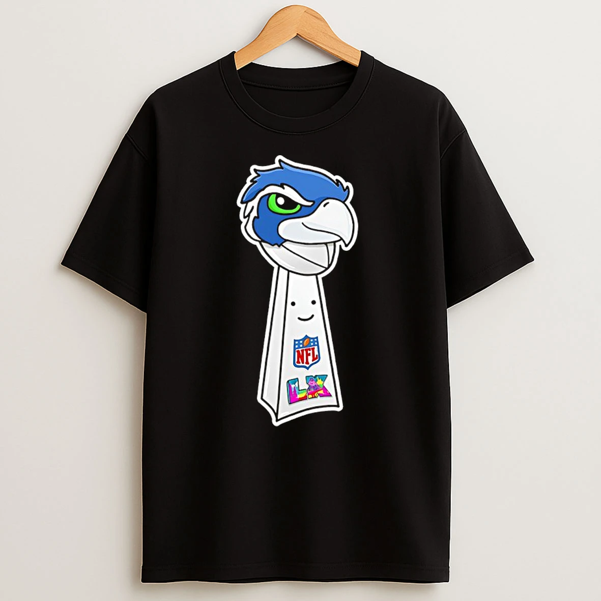 Seattle Seahawks Win Super Bowl Lx 2026 Nfl Champion Trophy Mascot Shirts