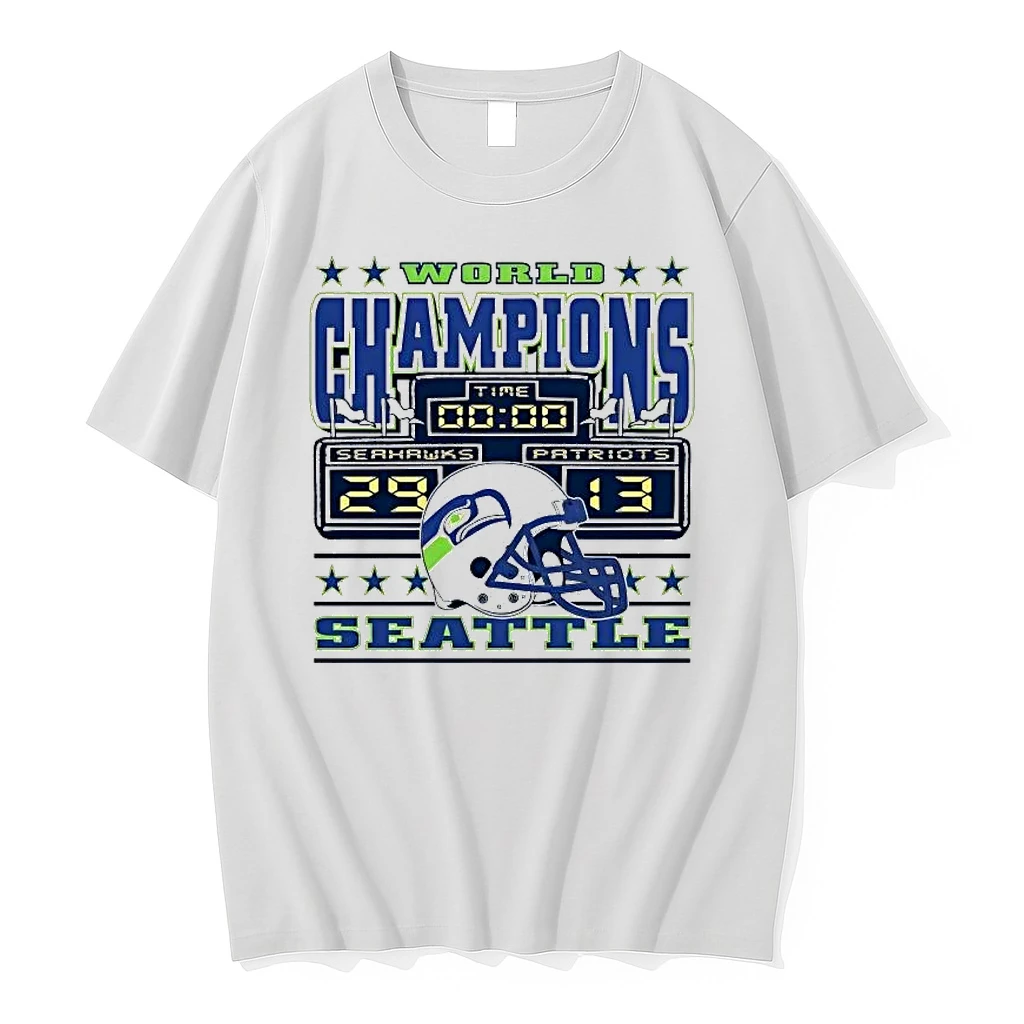 Seattle Seahawks World Champions Helmet Scoreboard Shirts
