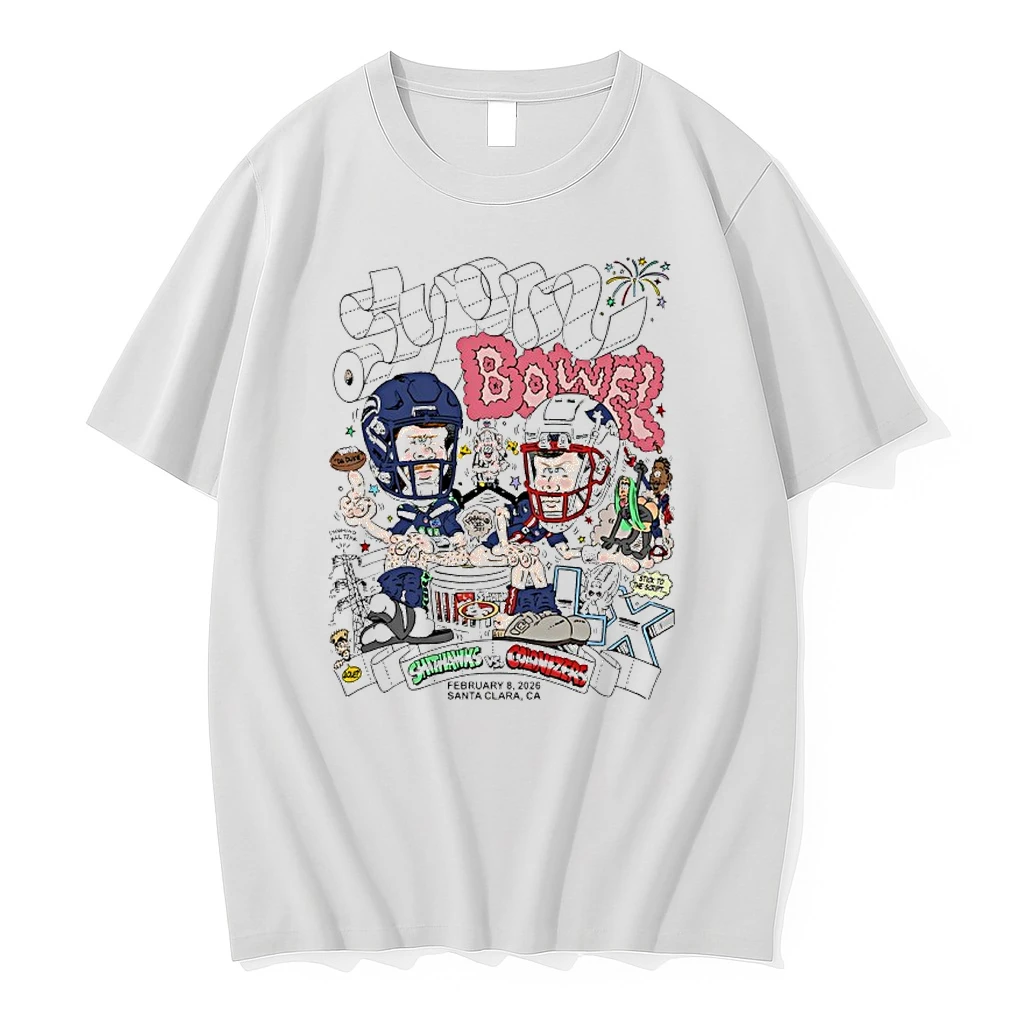 Shithawks Vs Colonizers 2026 Super Bowl Lx Player Caricature Shirts